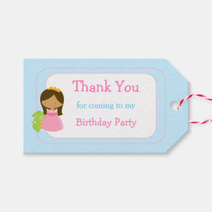 African American Princess Birthday Party Gift Tags