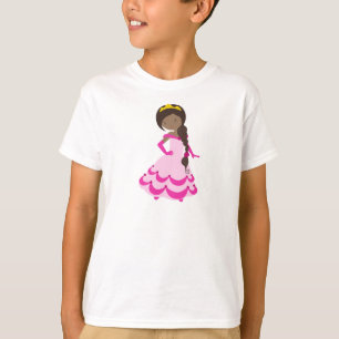 African American Princess, Crown, Gown, Pink Dress T-Shirt