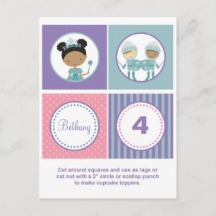 African American Princess Cupcake Toppers Postcard