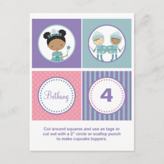 African American Princess Cupcake Toppers Postcard