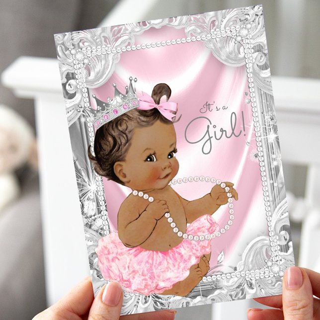 African American Princess Ethnic Girl Baby Shower Invitation (Creator Uploaded)