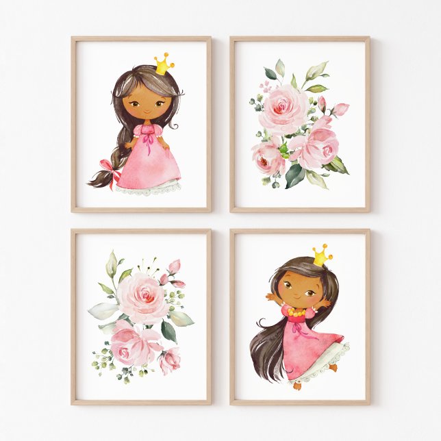 African American Princess, Flowers, Girl Nursery (Creator Uploaded)
