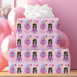 African American Princess Girl Cute Pink Birthday Wrapping Paper<br><div class="desc">A pretty personalised African American princess birthday wrapping paper featuring a beautiful black little girl in a queen ball gown with pink bows standing in front of a pink castle. Cute custom gift wrap for a little girl. Add your child's name underneath the castle steps of this fairy tale design....</div>