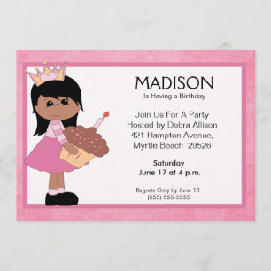 African American Princess Invitations