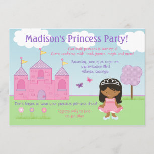 African American Princess Party Invitation