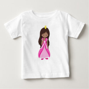 African American Princess, Queen, Gown, Pink Dress Baby T-Shirt