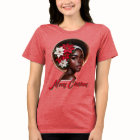 African-American Queen With Poinsettias T-Shirt
