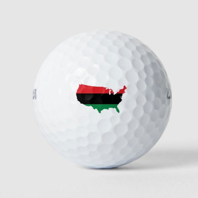 African American _ Red, Black & Green Colours Golf Balls (Front)