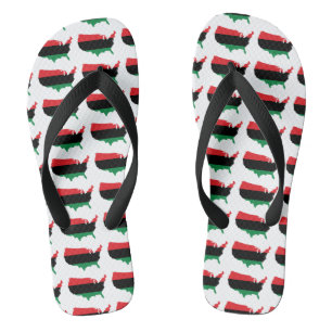 African American _ Red, Black & Green Colours Jandals