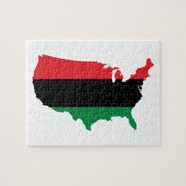 African American _ Red, Black & Green Colours Jigsaw Puzzle (Horizontal)