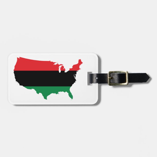 African American _ Red, Black & Green Colours Luggage Tag (Front Horizontal)