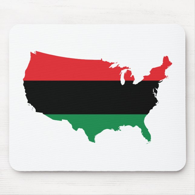 African American _ Red, Black & Green Colours Mouse Pad (Front)