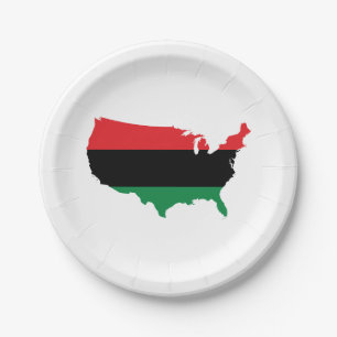 African American _ Red, Black & Green Colours Paper Plate