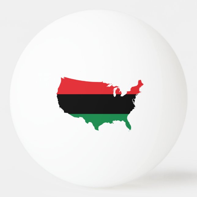 African American _ Red, Black & Green Colours Ping Pong Ball (Front)