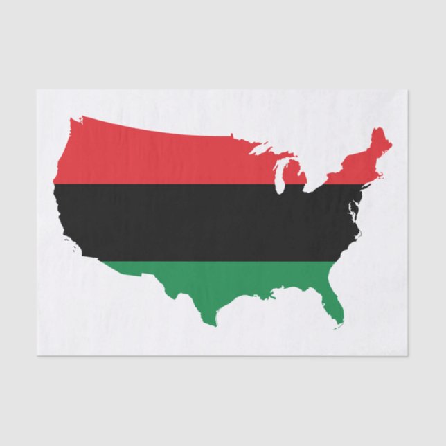 African American _ Red, Black & Green Colours Tissue Paper (Front)