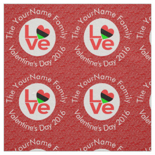 African American Red Letters LOVE Flag Personalise Fabric