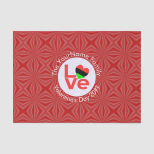 African American Red Letters LOVE Flag Personalise Tissue Paper