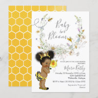 African American Rustic Bee Wildflower Invitation