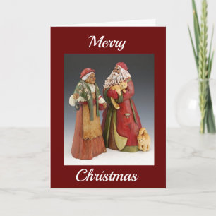 AFRICAN AMERICAN SANTA AND MRS. CLAUS WISHES HOLIDAY CARD