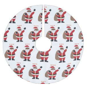 African American Santa Brushed Polyester Tree Skirt