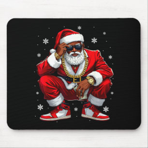 African American Santa Christmas Black Xmas Women  Mouse Pad