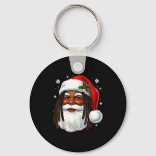 African American Santa Christmas Cool Black X-mas Key Ring