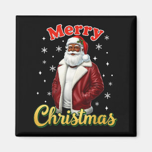 African American Santa Christmas Cool Black X-mas  Magnet