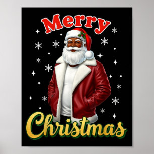 African American Santa Christmas Cool Black X-mas  Poster