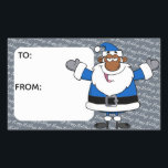 African American Santa Christmas Hanukkah Kwanzaa Rectangular Sticker<br><div class="desc">African American Santa Christmas Hanukkah Kwanzaa Holiday Greetings Gift Tag Sticker       
Image © GraphicFactory.com</div>