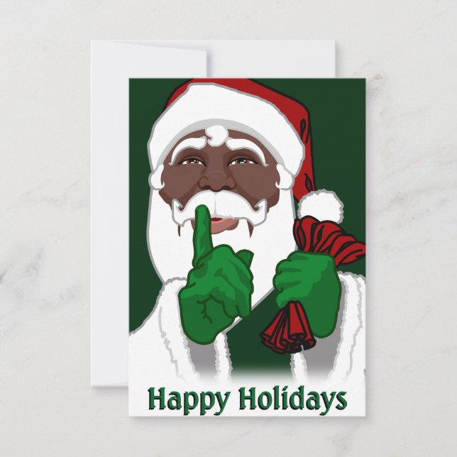African American Santa Christmas Invitations (Front)