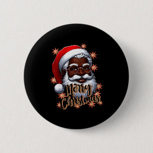 African American Santa Christmas Pajama Black X-ma 6 Cm Round Badge