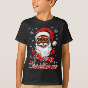 African American Santa Christmas Vintage Afro Blac T-Shirt