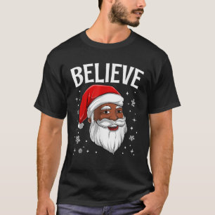 African American Santa Claus Black Christmas Belie T-Shirt