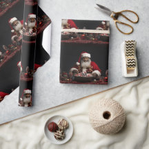 African American Santa Claus Candy Wrapping Paper