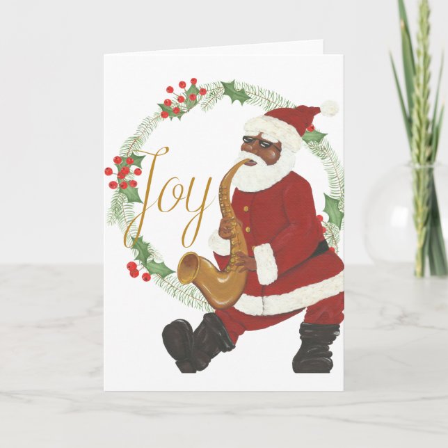 African American Santa Claus Card (Front)