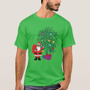 African American Santa Claus Christmas Family T-Shirt