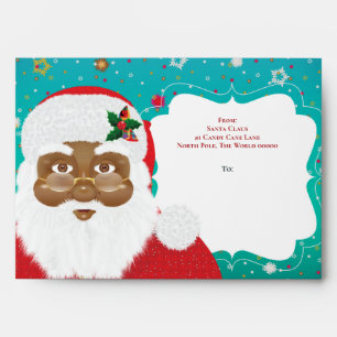 African American Santa Claus Christmas Holiday Envelope