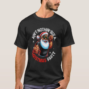 African American Santa Claus Christmas Pajama MenW T-Shirt
