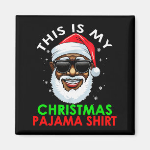 African American Santa Claus Christmas Pajama Shir Magnet