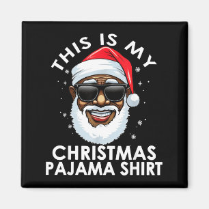African American Santa Claus Christmas Pajama Shir Magnet