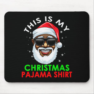 African American Santa Claus Christmas Pajama Shir Mouse Pad