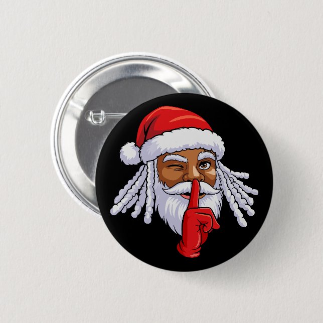 African American Santa Claus Christmas Party Decor 6 Cm Round Badge (Front & Back)