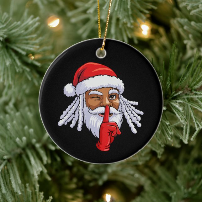African American Santa Claus Christmas Party Decor Ceramic Tree Decoration (Tree)