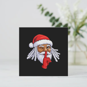 African American Santa Claus Christmas Party Decor Holiday Card