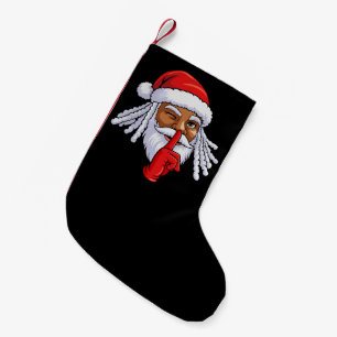African American Santa Claus Christmas Party Decor Small Christmas Stocking
