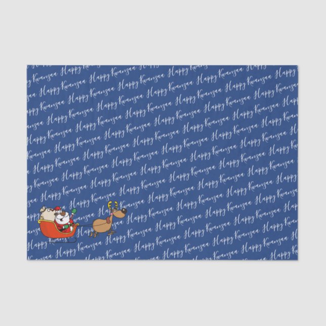 African American Santa Claus Kwanzaa Celebration Tissue Paper (Front)