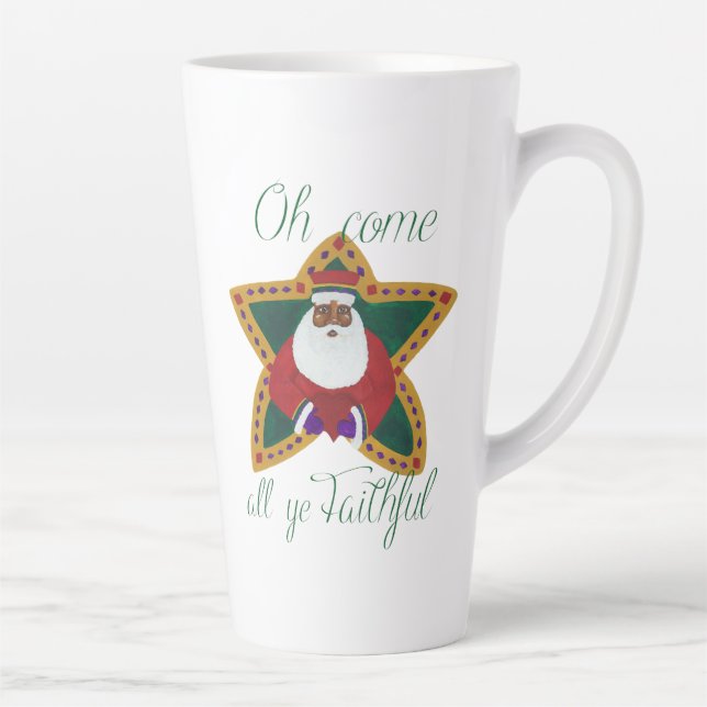 African American Santa Claus Latte Mug (Right)