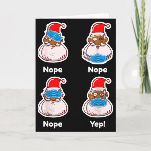 African American Santa Claus Matching Christmas Pa Card