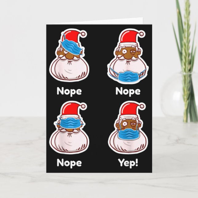 African American Santa Claus Matching Christmas Pa Card (Front)