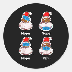 African American Santa Claus Matching Christmas Pa Classic Round Sticker